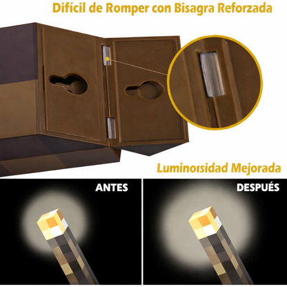 Lámpara Antorcha Pixel – Decoración Gaming