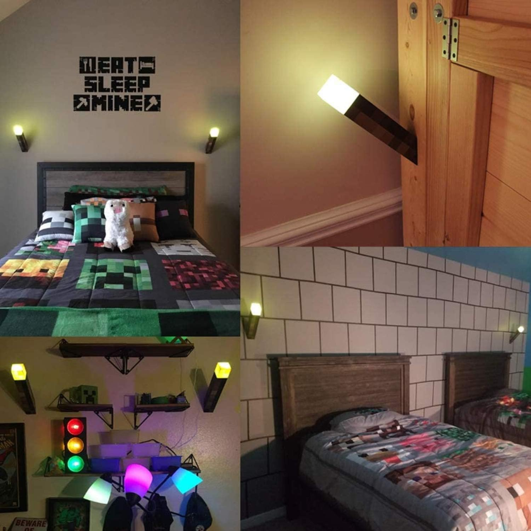 Lámpara Antorcha Pixel – Decoración Gaming