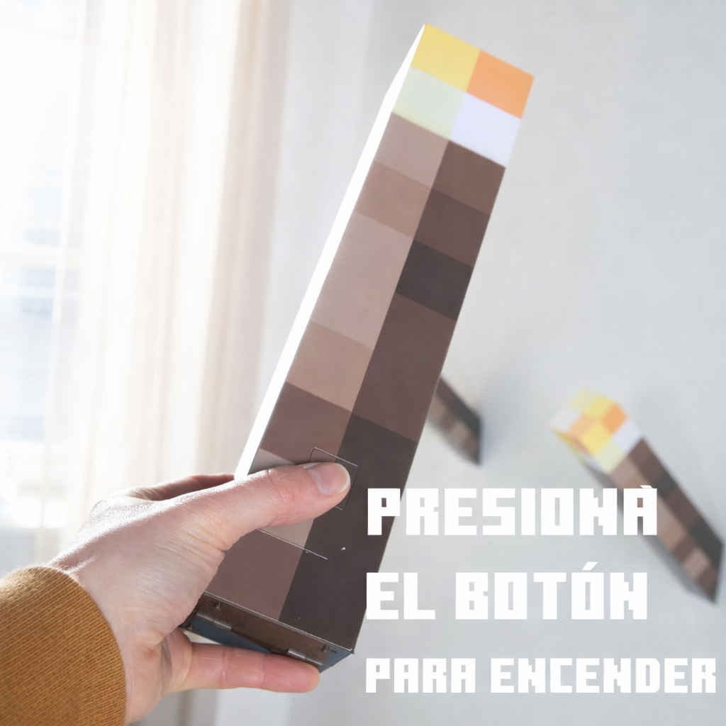 Lámpara Antorcha Pixel – Decoración Gaming